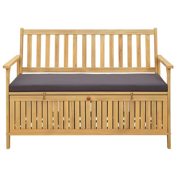 Grote foto vidaxl opslagbank met kussen met opslag met de deur 120 x 63 x 84 cm tuin en terras tuinmeubelen