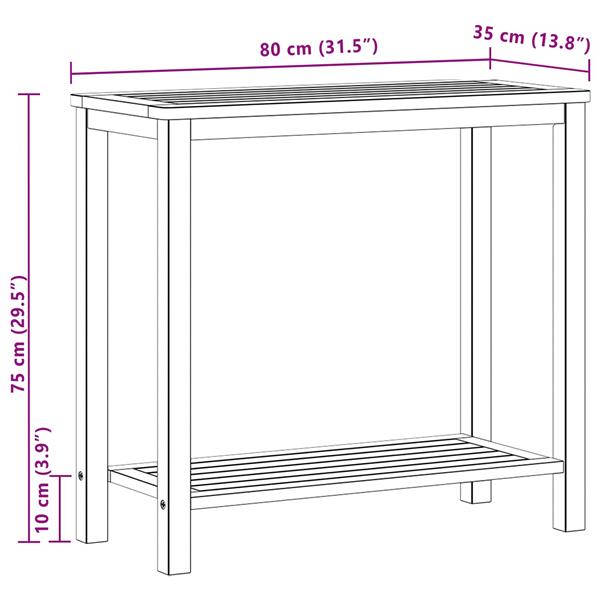 Grote foto vidaxl tuin console tafel met opslag licht acacia 80 x 35 x 75 cm tuin en terras tuinmeubelen