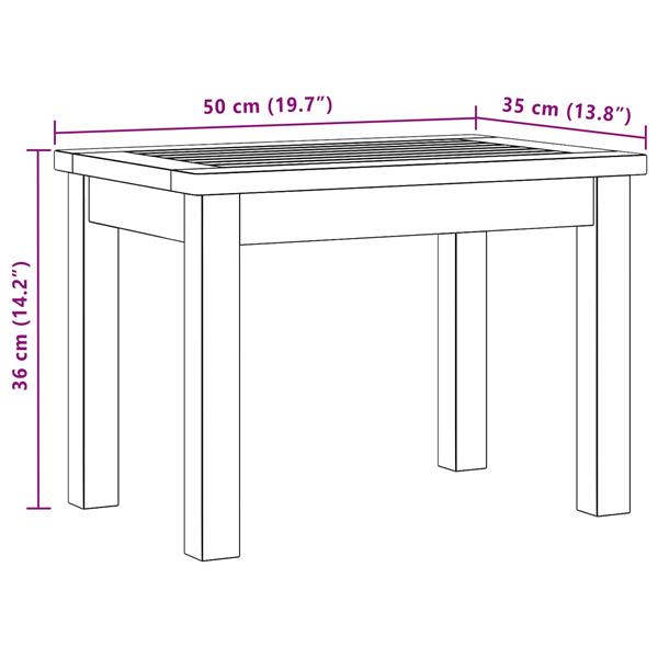 Grote foto vidaxl salontafel licht acacia 50 x 35 x 36 cm massief acaciahout tuin en terras tuinmeubelen
