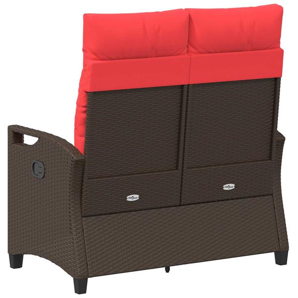 Grote foto vidaxl tuinbank bruin en rood 105 x 60 x 112 cm staal en polyester tuin en terras tuinmeubelen
