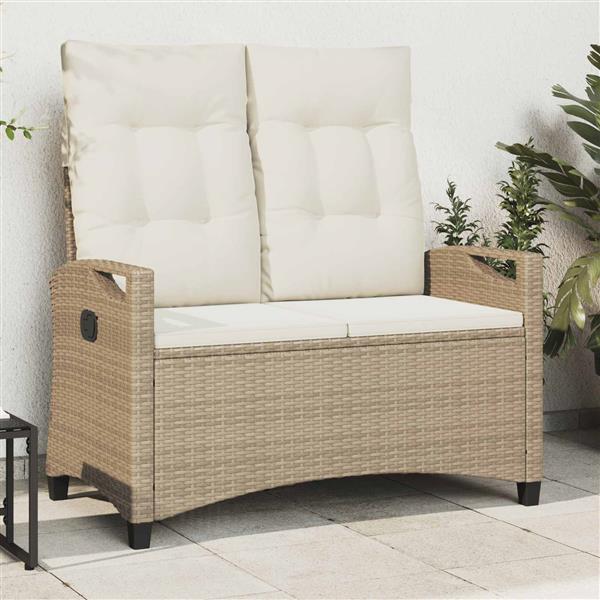 Grote foto vidaxl tuinbank beige en cr me 105 x 60 x 112 cm staal en polyester tuin en terras tuinmeubelen