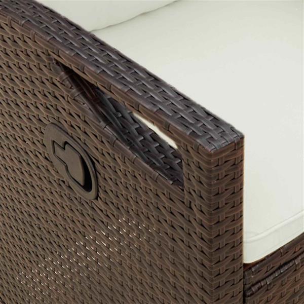 Grote foto vidaxl tuinbank bruin en cr me 105 x 60 x 112 cm staal en polyester tuin en terras tuinmeubelen