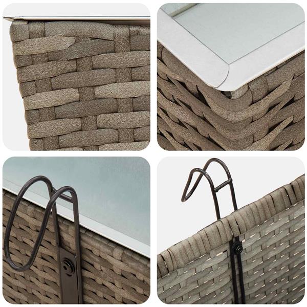 Grote foto vidaxl reling 2 pcs 80 x 17 x 17 cm metaal tuin en terras overige tuin en terras