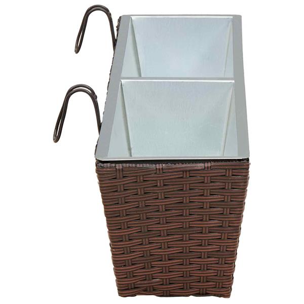 Grote foto vidaxl reling 2 pcs 80 x 17 x 17 cm metaal tuin en terras overige tuin en terras
