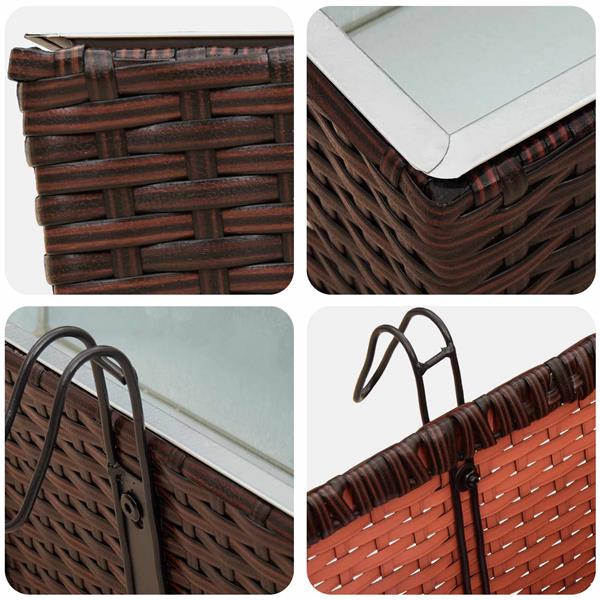 Grote foto vidaxl reling 2 pcs 80 x 17 x 17 cm metaal tuin en terras overige tuin en terras