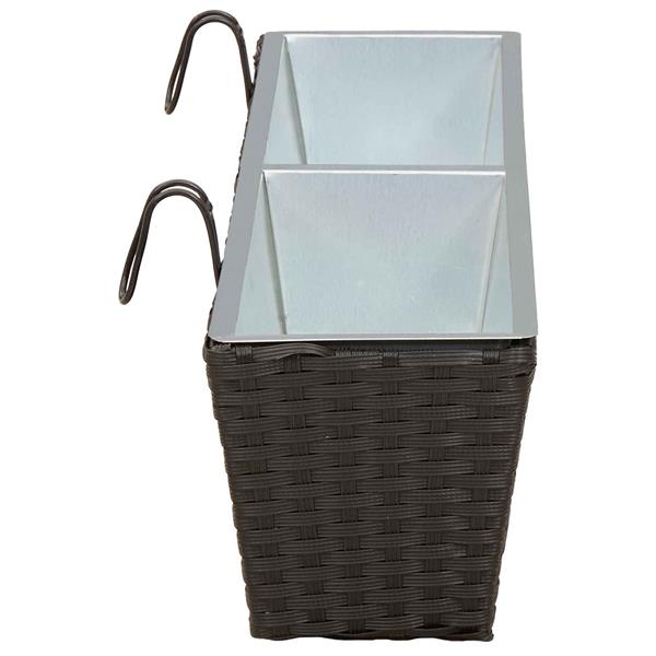 Grote foto vidaxl reling 2 pcs 80 x 17 x 17 cm metaal tuin en terras overige tuin en terras