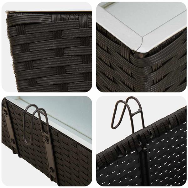 Grote foto vidaxl reling 2 pcs zwart 50 x 17 x 17 cm metaal tuin en terras overige tuin en terras