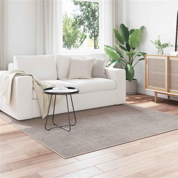 Grote foto vidaxl vloerkleden vierkant lugo cr me en taupe 200 x 200 cm polyester huis en inrichting vloerbedekking en kleden