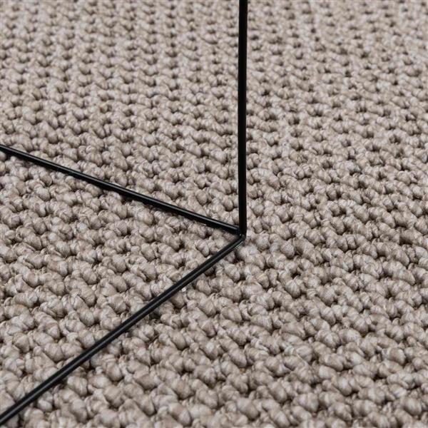 Grote foto vidaxl vloerkleden rond lugo taupe 200 cm polyester huis en inrichting vloerbedekking en kleden