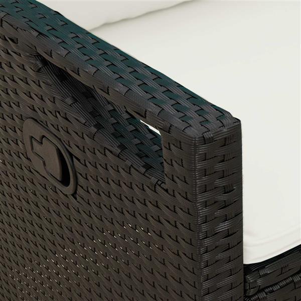 Grote foto vidaxl tuinbank zwart en cr me 105 x 60 x 112 cm staal en polyester tuin en terras tuinmeubelen