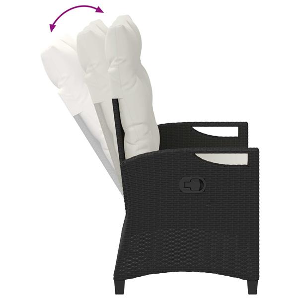 Grote foto vidaxl tuinbank zwart en cr me 105 x 60 x 112 cm staal en polyester tuin en terras tuinmeubelen