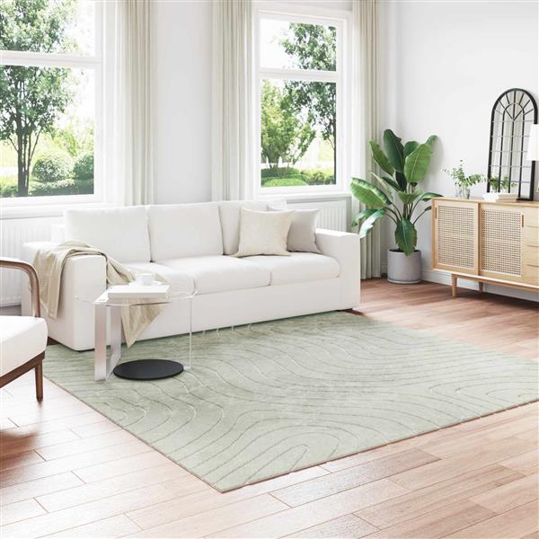 Grote foto vidaxl vloerkleden vierkant palmeras groen 240 x 240 cm polyester huis en inrichting vloerbedekking en kleden