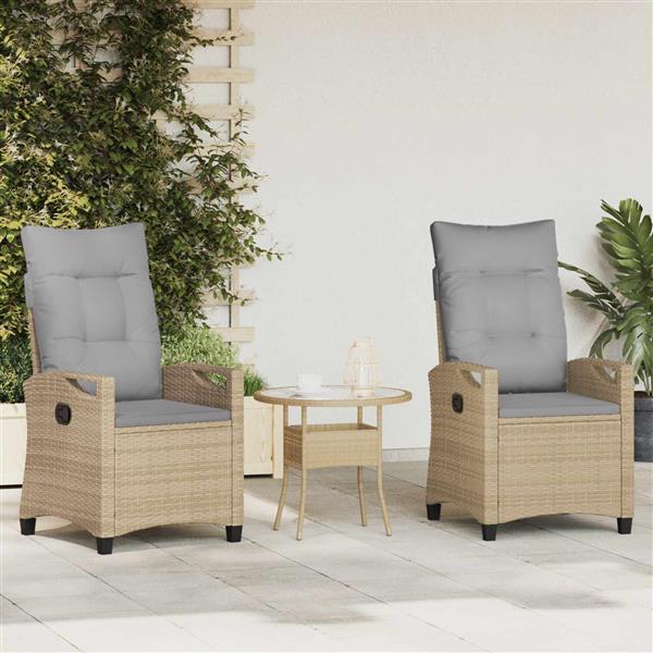 Grote foto vidaxl tuinstoel 2 pcs beige en licht grijs 56 x 60 x 112 cm tuin en terras tuinmeubelen