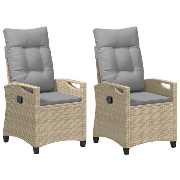 Grote foto vidaxl tuinstoel 2 pcs beige en licht grijs 56 x 60 x 112 cm tuin en terras tuinmeubelen