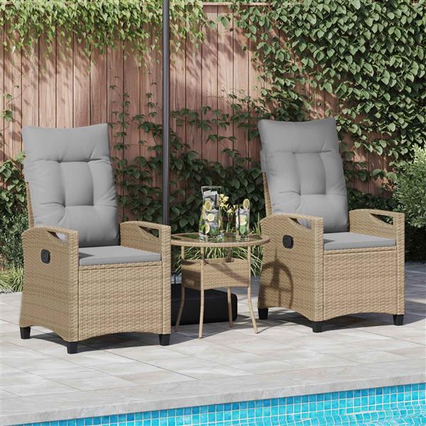 Grote foto vidaxl tuinstoel 2 pcs beige en licht grijs 56 x 60 x 112 cm tuin en terras tuinmeubelen