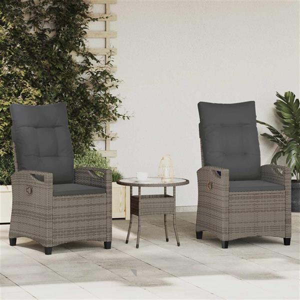 Grote foto vidaxl tuinstoel 2 pcs grijs en donkergrijs 56 x 60 x 112 cm tuin en terras tuinmeubelen