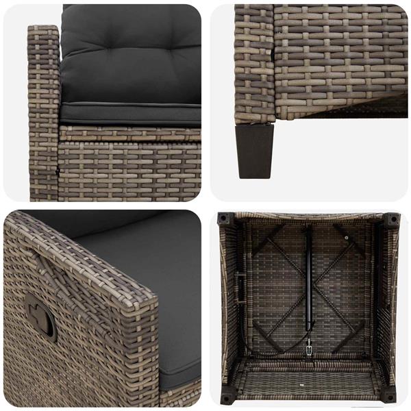 Grote foto vidaxl tuinstoel 2 pcs grijs en donkergrijs 56 x 60 x 112 cm tuin en terras tuinmeubelen