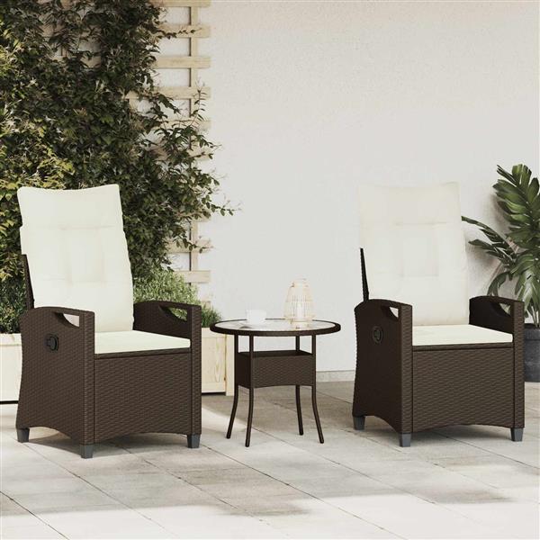 Grote foto vidaxl tuinstoel 2 pcs bruin en cr me 56 x 60 x 112 cm tuin en terras tuinmeubelen