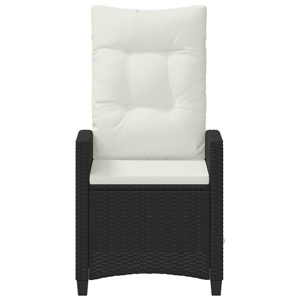 Grote foto vidaxl tuinstoel 2 pcs zwart en cr me 56 x 60 x 112 cm tuin en terras tuinmeubelen