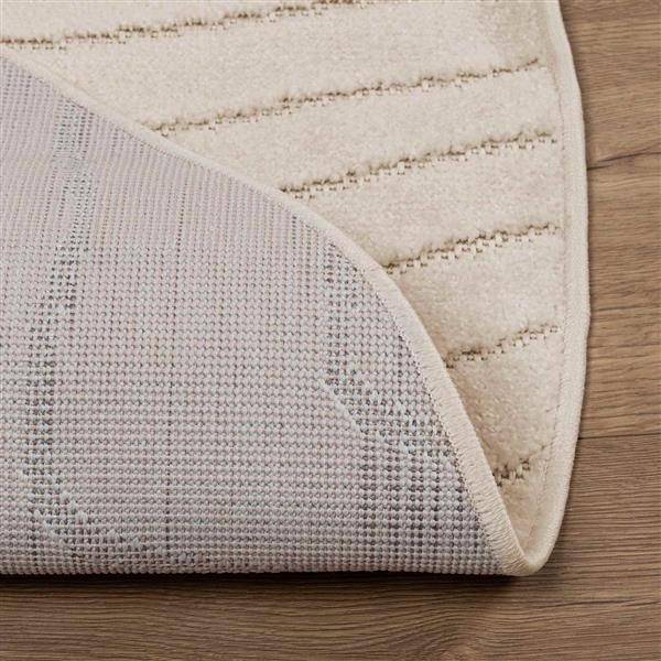 Grote foto vidaxl vloerkleden rond palmeras beige 120 cm polyester huis en inrichting vloerbedekking en kleden