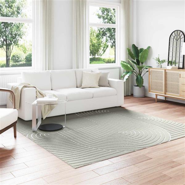 Grote foto vidaxl vloerkleden vierkant palmeras groen 240 x 240 cm polyester huis en inrichting vloerbedekking en kleden