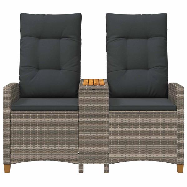 Grote foto vidaxl ligbank met tafel grijs en donkergrijs 126 x 65 x 112 cm tuin en terras tuinmeubelen