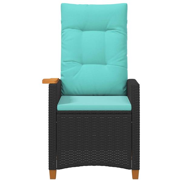 Grote foto vidaxl verstelbare stoel met theeplaat 62 x 64 x 112 cm poly rattan tuin en terras tuinmeubelen