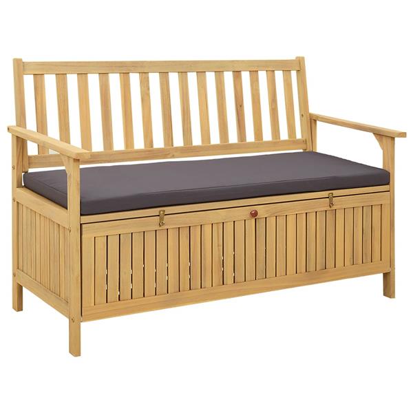 Grote foto vidaxl opslagbank met kussen met opslag met de deur 120 x 63 x 84 cm tuin en terras tuinmeubelen