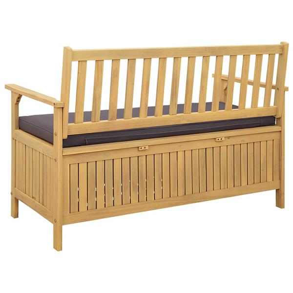 Grote foto vidaxl opslagbank met kussen met opslag met de deur 120 x 63 x 84 cm tuin en terras tuinmeubelen