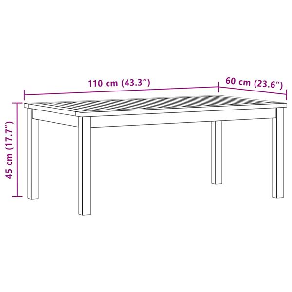 Grote foto vidaxl salontafel licht acacia 110 x 60 x 45 cm massief acaciahout tuin en terras tuinmeubelen