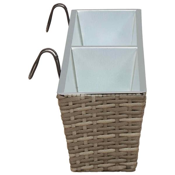Grote foto vidaxl reling 2 pcs 80 x 17 x 17 cm metaal tuin en terras overige tuin en terras