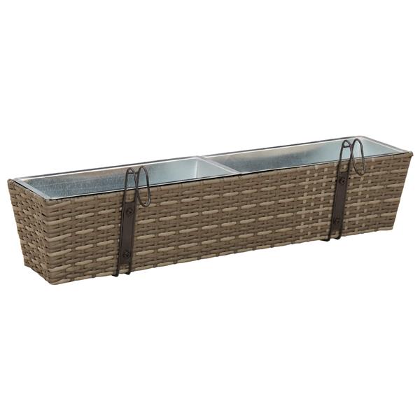Grote foto vidaxl reling 2 pcs 80 x 17 x 17 cm metaal tuin en terras overige tuin en terras