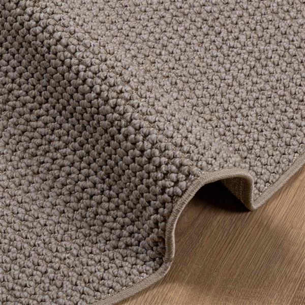 Grote foto vidaxl vloerkleden rond lugo taupe 120 cm polyester huis en inrichting vloerbedekking en kleden