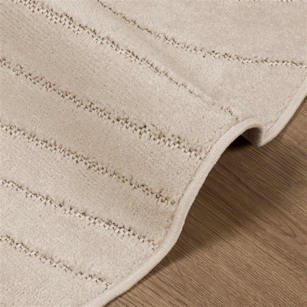 Grote foto vidaxl vloerkleden rond palmeras beige 120 cm polyester huis en inrichting vloerbedekking en kleden