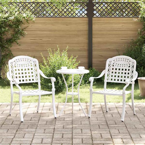 Grote foto vidaxl tuinstoel 2 pcs wit 55 x 56 5 x 91cm aluminium tuin en terras tuinmeubelen