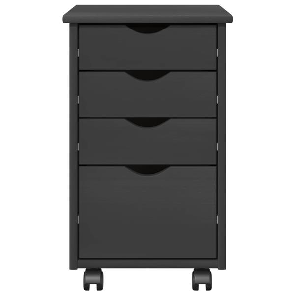 Grote foto vidaxl rolling kast met wiel grijs 34 x 39 x 56 cm massief grenenhout huis en inrichting overige