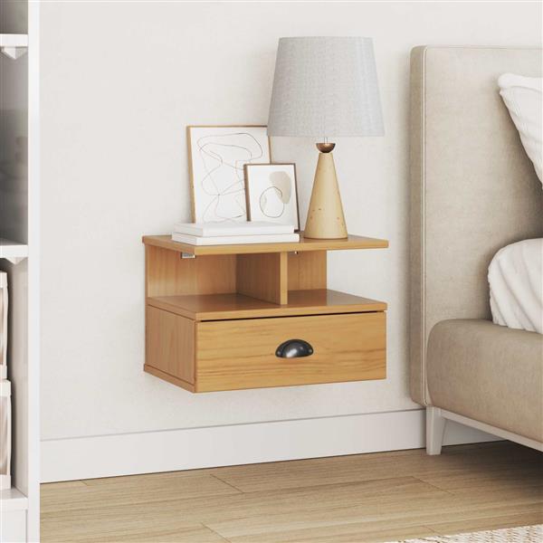 Grote foto vidaxl nachtkastje hill honingbruin 40 x 31 x 27 cm massief vurenhout huis en inrichting complete slaapkamers