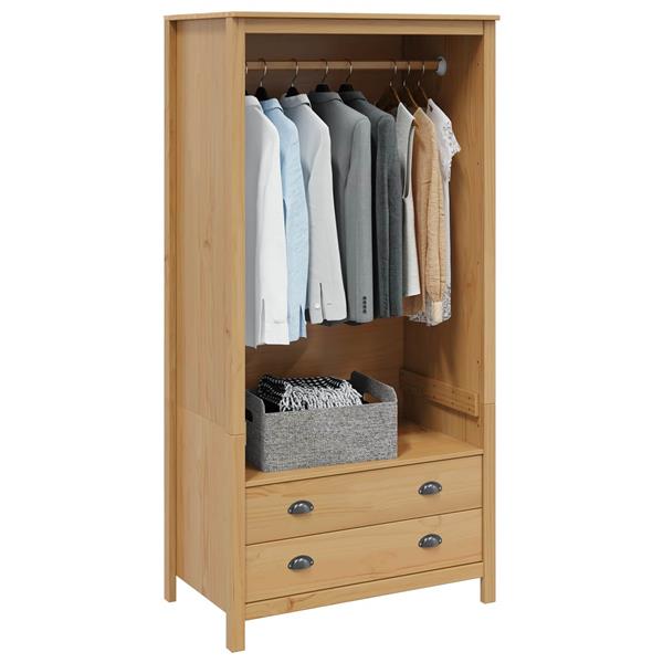 Grote foto vidaxl kledingkast hill honingbruin 84 x 50 x 170 cm massief vurenhout huis en inrichting overige