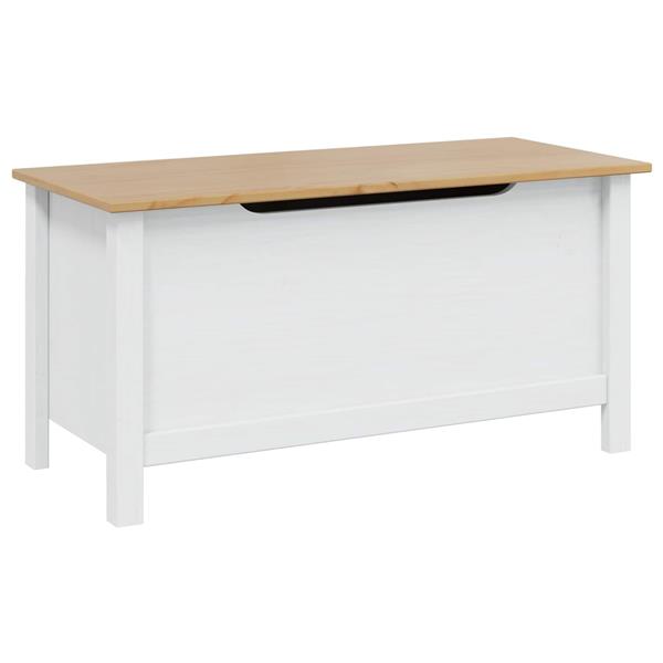 Grote foto vidaxl opbergbox met opslag hill wit en honingbruin 90 x 40 x 45 cm huis en inrichting woningdecoratie