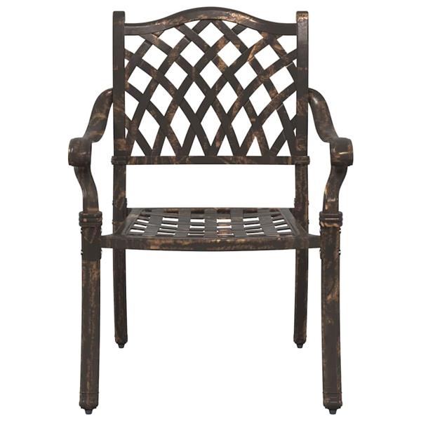 Grote foto vidaxl tuinstoel 2 pcs brons 56 x 55 x 92.5cm aluminium tuin en terras tuinmeubelen