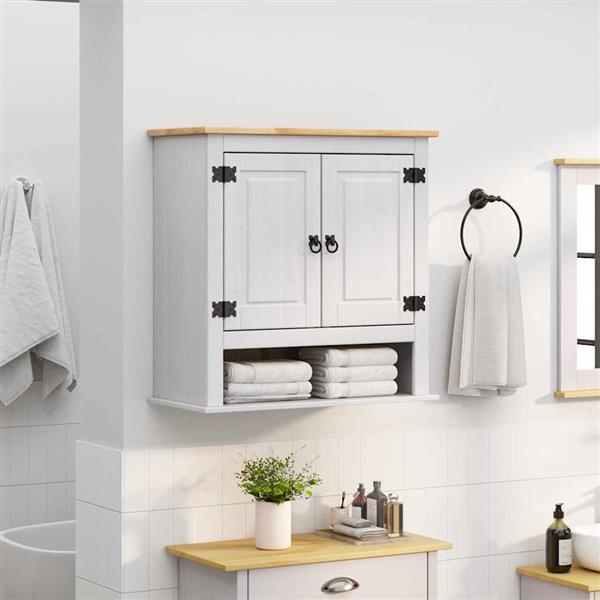Grote foto vidaxl hangkast corona wit 70 x 33 x 71 5 cm massief grenenhout huis en inrichting complete badkamers