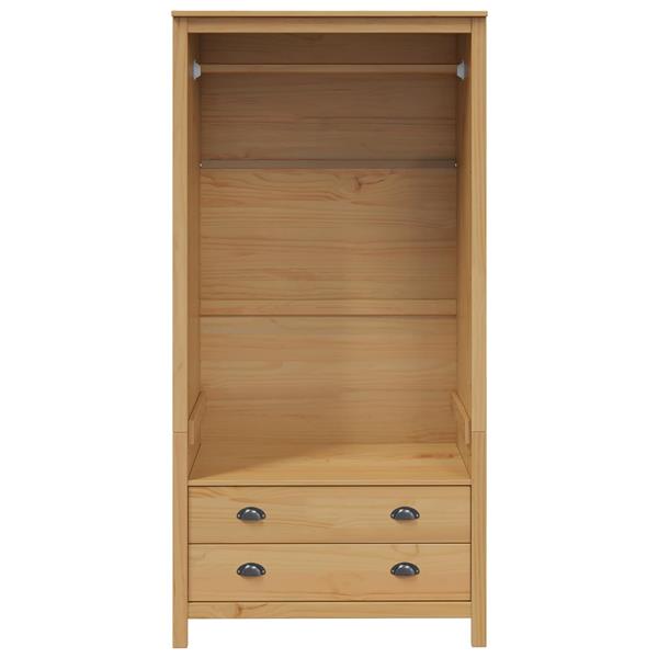 Grote foto vidaxl kledingkast hill honingbruin 84 x 50 x 170 cm massief vurenhout huis en inrichting overige