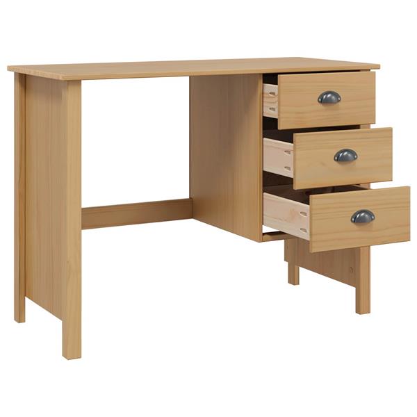 Grote foto vidaxl bureau met lades met lade hill honingbruin 100 x 45 x 74 cm huis en inrichting stoelen