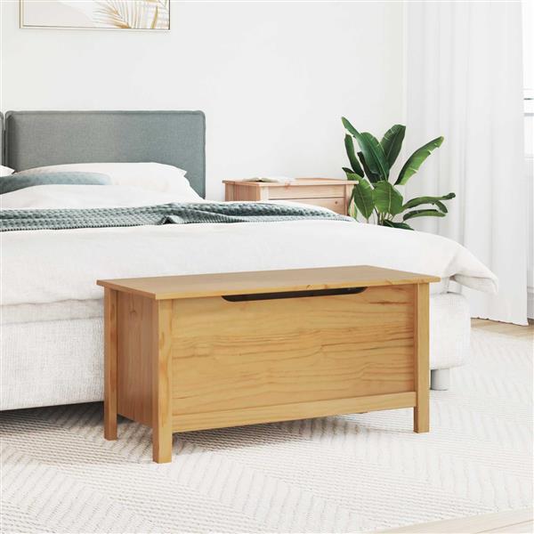 Grote foto vidaxl opbergbox hill honingbruin 90 x 40 x 45 cm massief vurenhout huis en inrichting woningdecoratie