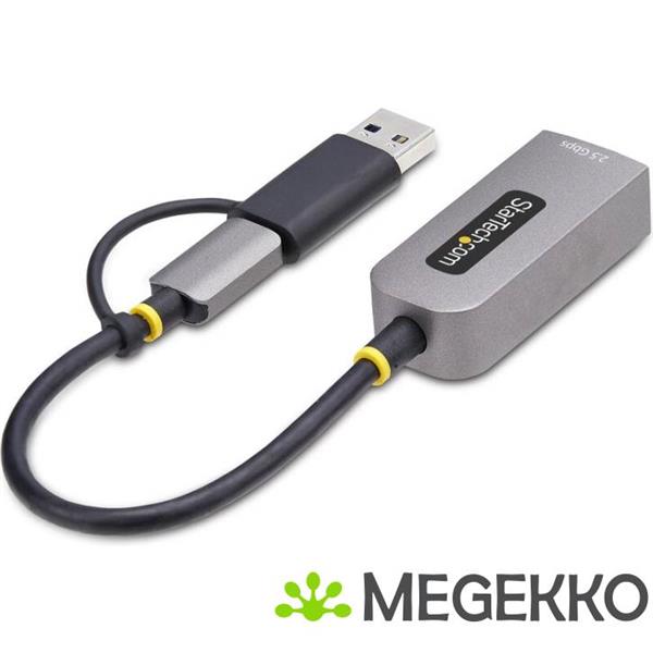 Grote foto startech.com 2.5gbe usb c naar ethernet adapter met usb a converter nbase t nic usb 3.0 type c 2.5 computers en software netwerkkaarten routers en switches