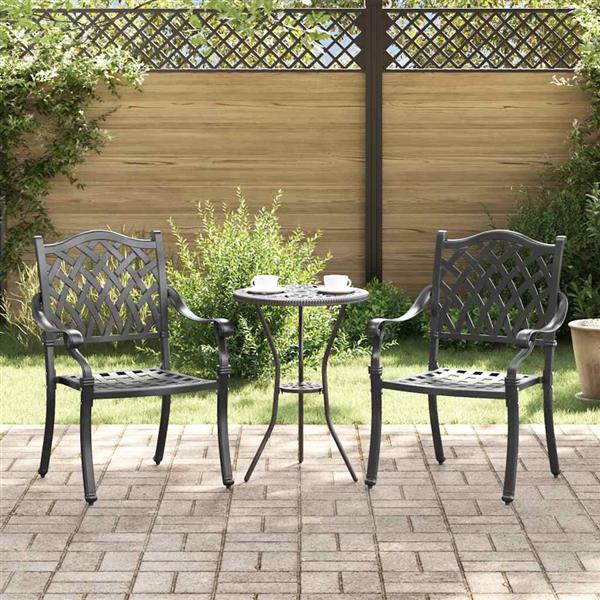 Grote foto vidaxl tuinstoel 2 pcs zwart 56 x 55 x 92.5cm aluminium tuin en terras tuinmeubelen