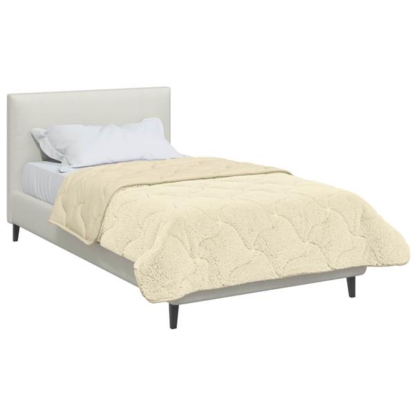 Grote foto vidaxl winter dekbed cr me 140 x 200 cm microfiber en teddy fleece huis en inrichting bedden