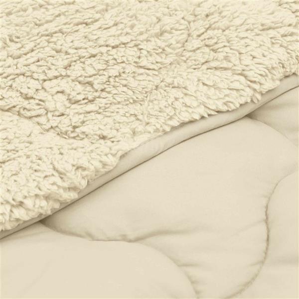 Grote foto vidaxl winter dekbed cr me 140 x 200 cm microfiber en teddy fleece huis en inrichting bedden