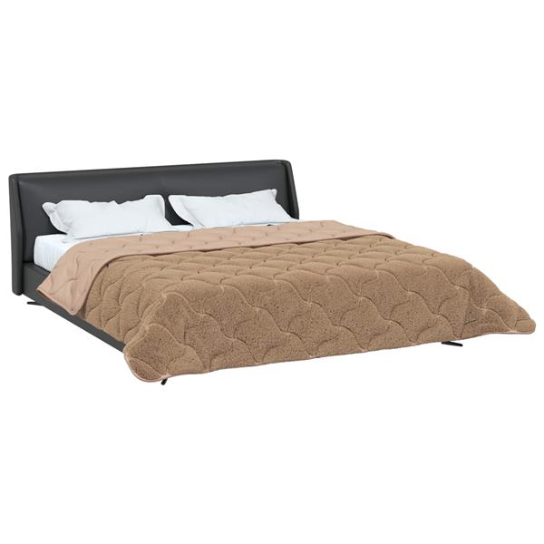 Grote foto vidaxl winter dekbed taupe 240 x 260 cm microfiber en teddy fleece huis en inrichting bedden