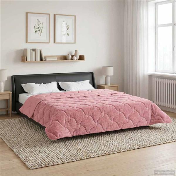 Grote foto vidaxl vol jaar dekbed roze 240 x 260 cm microfiber en teddy fleece huis en inrichting bedden